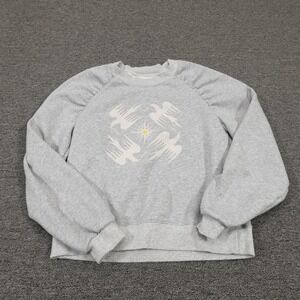 Anthropologie Sweatshirt Womens Small Gray Bird Sun Graphic Crewneck Pullover